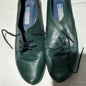Arnold Churgin green distressed leather lace up shoes, 39